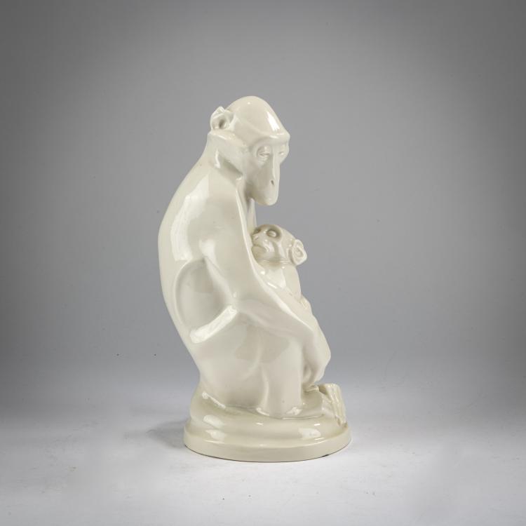 Bild 2 zu Objekt, 'Affenmutter mit Jungem', 1919/20, Anton Puchegger, Schwarzburger Werkst&auml;tten f&uuml;r Porzellankunst, Unterweissbach, 178A 307