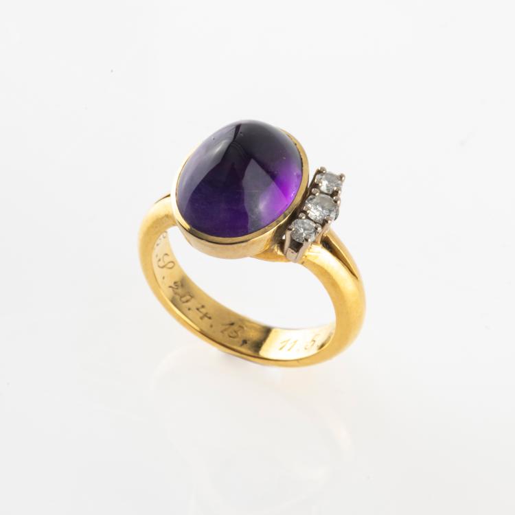 Hauptbild zu Objekt, Cocktailring mit Amethyst und Diamanten, 178C 1037