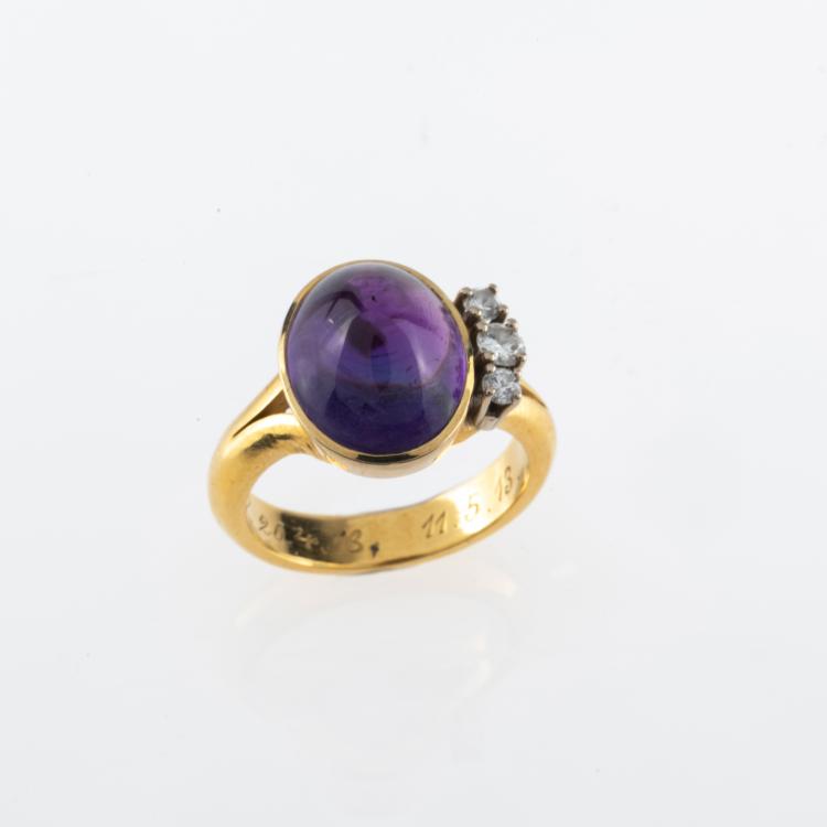 Bild 3 zu Objekt, Cocktailring mit Amethyst und Diamanten, 178C 1037