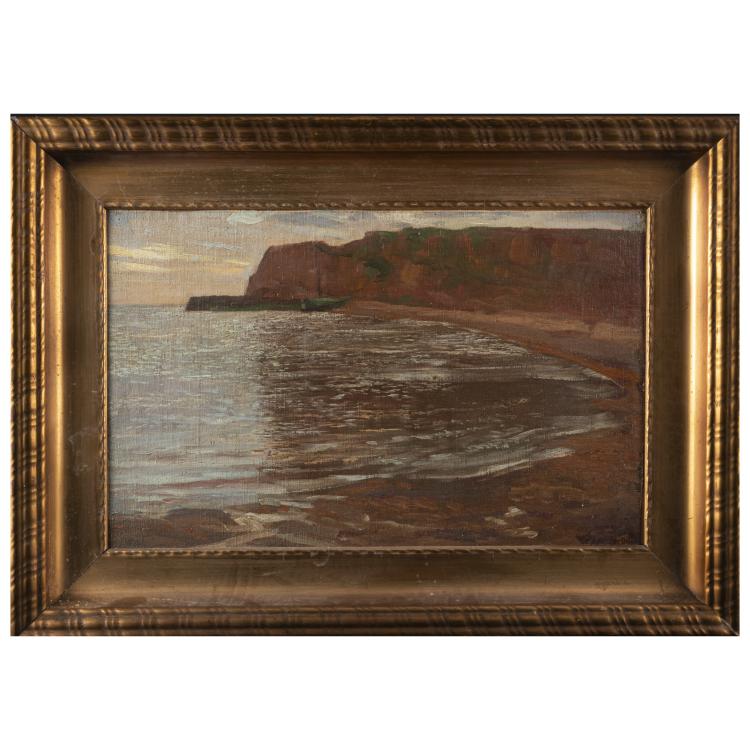 Hauptbild zu Objekt, 'Meeresbucht an rotem Felsen', 1908, Johann Vincenz Cissarz, 178A 491