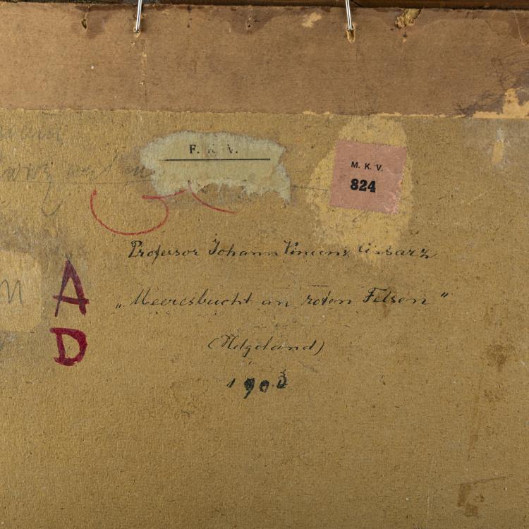 Bild 1 zu Objekt, 'Meeresbucht an rotem Felsen', 1908, Johann Vincenz Cissarz, 178A 491