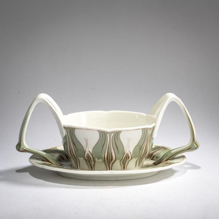 Hauptbild zu Objekt, Sauciere 'Krokus', 1896, Konrad Hentschel, Meissen, KPM, 178A 325