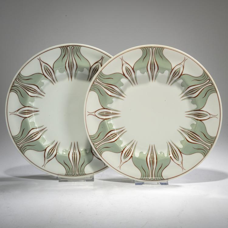 Hauptbild zu Objekt, Zwei Fr&uuml;hst&uuml;cksteller 'Krokus', 1896, Konrad Hentschel, Meissen, KPM, 178A 326