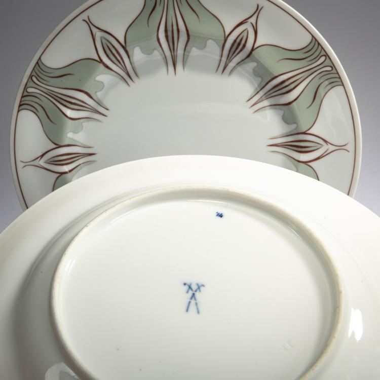 Bild 1 zu Objekt, Zwei Fr&uuml;hst&uuml;cksteller 'Krokus', 1896, Konrad Hentschel, Meissen, KPM, 178A 326