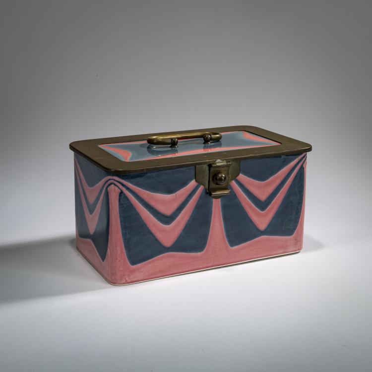 Hauptbild zu Objekt, Schatulle, wohl 1907, Christian Neureuther, W&auml;chtersbacher Steingutfabrik, Schlierbach, 178A 380
