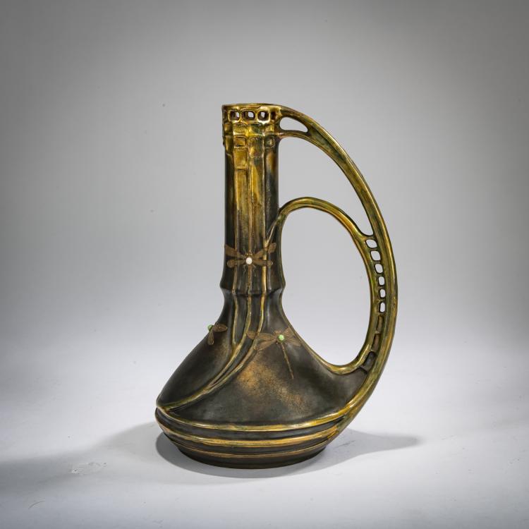 Hauptbild zu Objekt, Jug 'Dragonflies', c. 1904, Paul Dachsel, Dachsel, Paul, Turn-Teplitz / Trnovany-Teplice, 178A 384