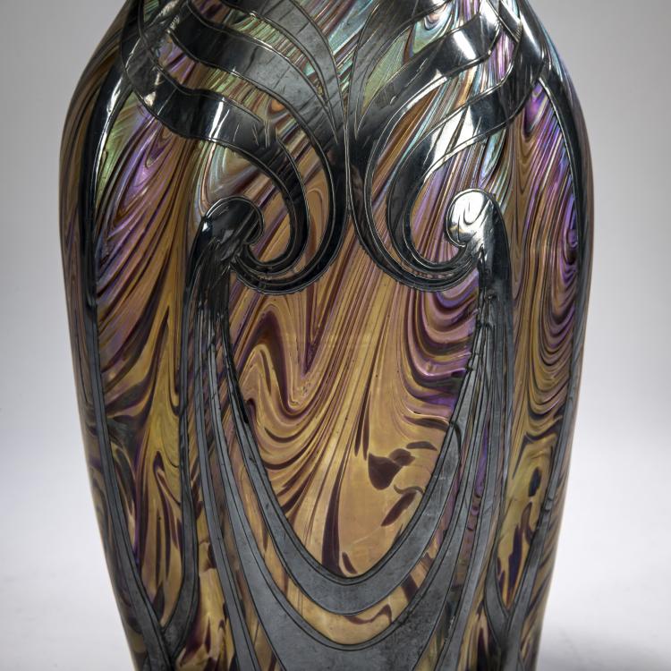 Bild 4 zu Objekt, Vase mit Silver-Overlay, um 1900, Kralik, Wilhelm, Sohn / Son, Eleonorenhain / Lenora, 178A 186