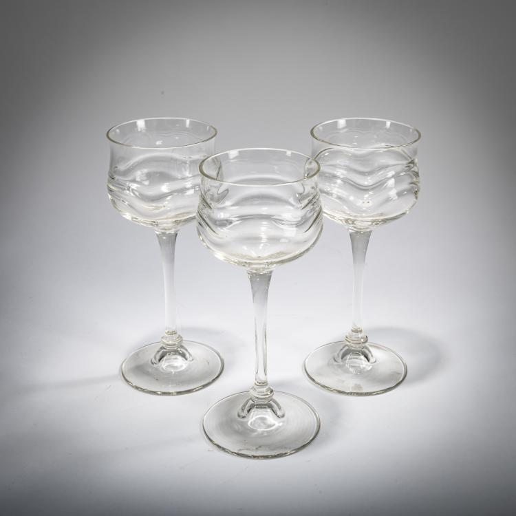 Bild 1 zu Objekt, Drei Weingl&auml;ser, um 1904, Theresienthaler Krystallglasfabrik, 178A 217