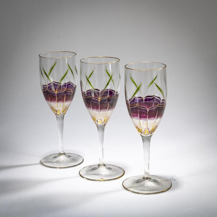 Bild 1 zu Objekt, Drei Weingl&auml;ser '1444' mit Dekor '1723', um 1903, Theresienthaler Krystallglasfabrik, 178A 216