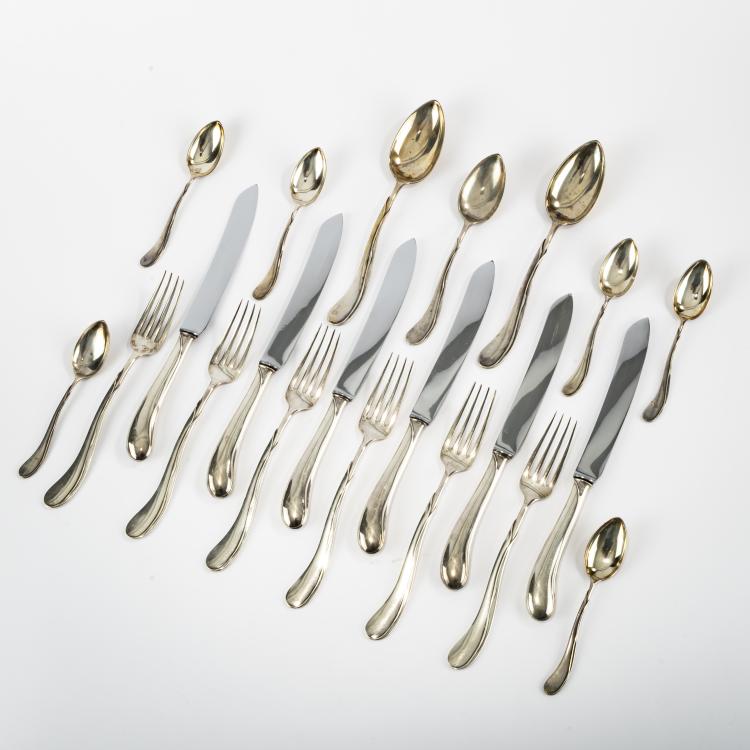 Hauptbild zu Objekt, 21-teiliges Besteck 'Tulpenmuster', 1898/98, Heinrich Vogeler, Wilkens & S&ouml;hne /Sons, Bremen, 178A 472