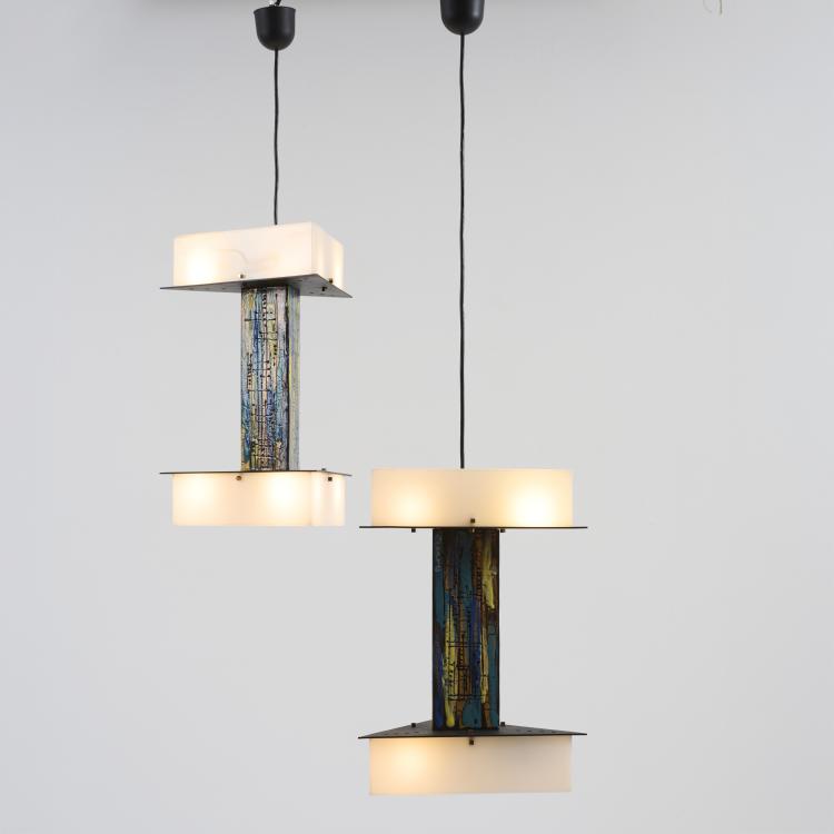 Hauptbild zu Objekt, Two ceiling lights, c. 1955, Angelo Brotto, Esperia, Poggibonsi, 178B 685