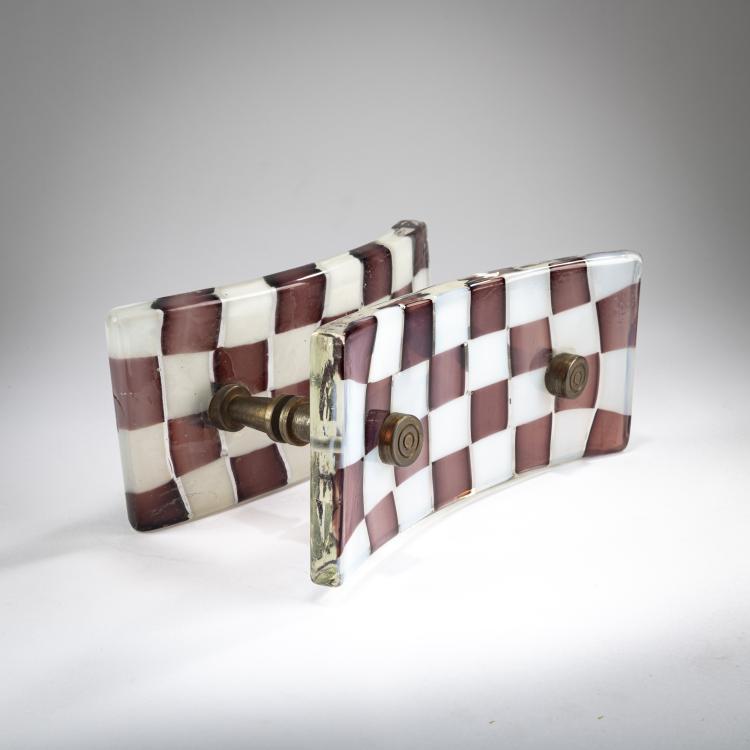 Hauptbild zu Objekt, T&uuml;rgriffpaar, 1960er Jahre, Barovier & Toso, Murano, 178B 580