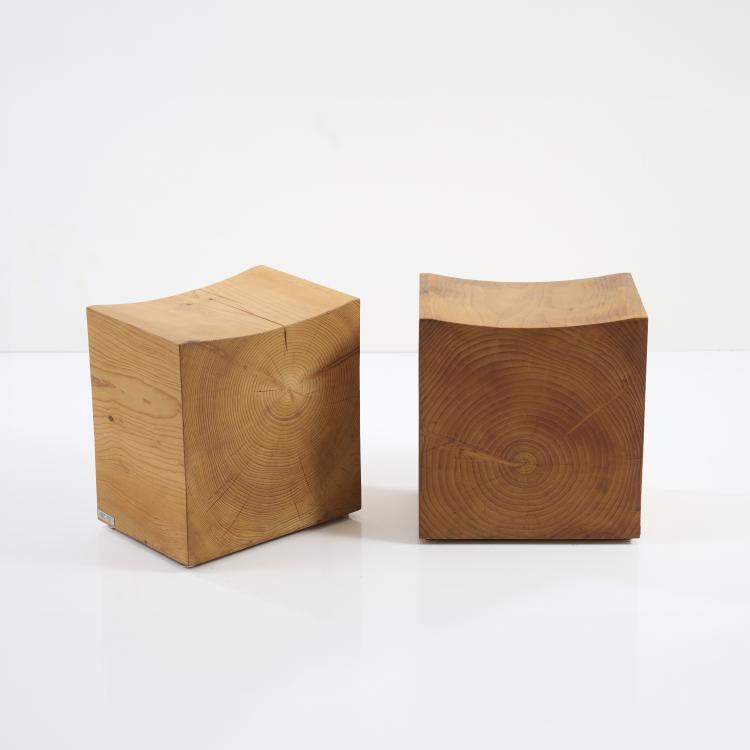 Hauptbild zu Objekt, Zwei Hocker 'Logos Squared', 2011 (Entwurf), Riva 1920, Cant&ugrave;, 178B 943