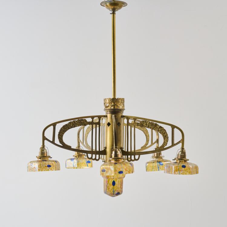 Bild 3 zu Objekt, Deckenleuchte 'Streifen und Flecken', um 1905, Kralik, Wilhelm, Sohn, Eleonorenhain / Lenora (zug./attr.), 178A 187