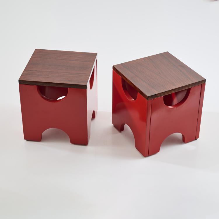 Bild 1 zu Objekt, Two 'Dado'- 'T29' side tables, 1963, Ettore Sottsass, Poltronova, Pistoia, 178B 733