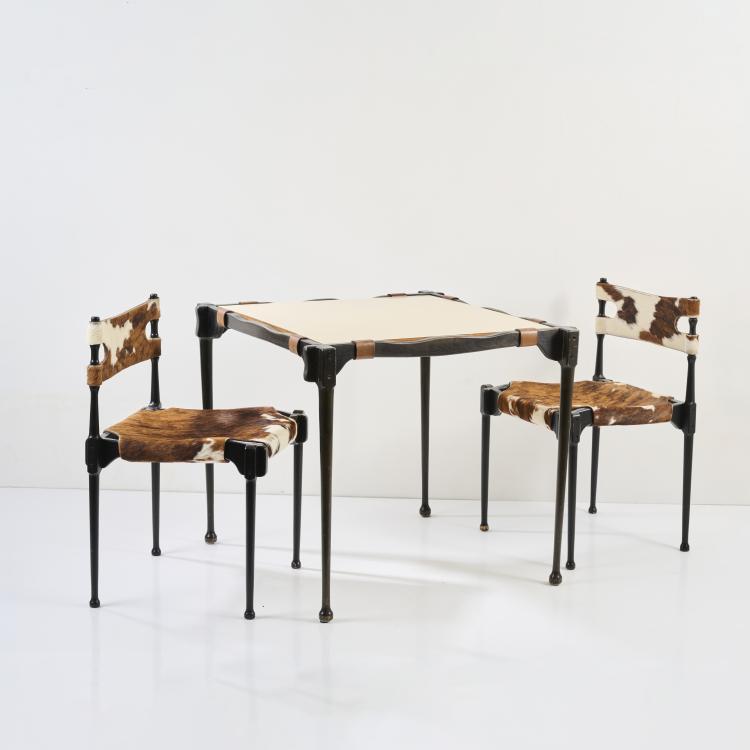 Hauptbild zu Objekt, Zwei Stapelst&uuml;hle und ein Tisch 'Montreal', 1967, Frei Otto, Karl Fr&ouml;scher & Co., Steinheim/Murr, 178B 746