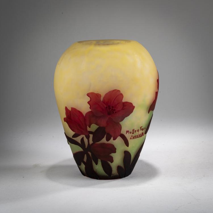 Bild 1 zu Objekt, Vase 'Azal&eacute;es', um 1925, Muller Fr&egrave;res, Lun&eacute;ville, 178A 151