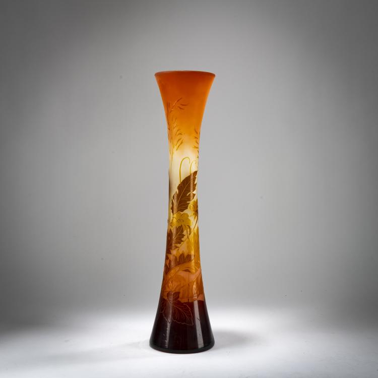 Hauptbild zu Objekt, Hohe Vase 'Bouton d'Or et Foug&egrave;res', 1908-20, Emile Gall&eacute;, Gall&eacute;, Nancy, 178A 91