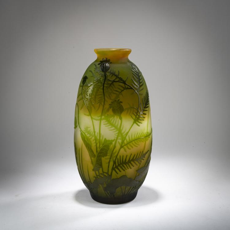Hauptbild zu Objekt, Vase 'Foug&egrave;res et Pavots', 1908-20, Emile Gall&eacute;, Gall&eacute;, Nancy, 178A 92