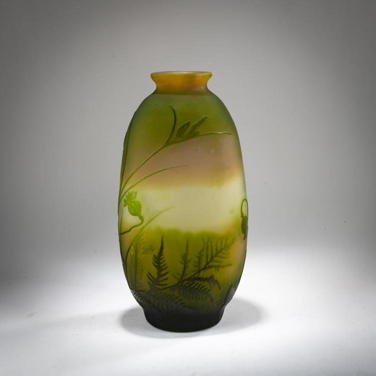 Bild 1 zu Objekt, Vase 'Foug&egrave;res et Pavots', 1908-20, Emile Gall&eacute;, Gall&eacute;, Nancy, 178A 92