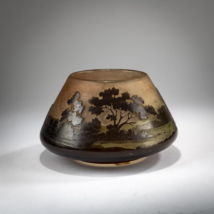 Hauptbild zu Objekt, Cachepot 'Paysage lacustre', 1908-20, Emile Gall&eacute;, Gall&eacute;, Nancy, 178A 93
