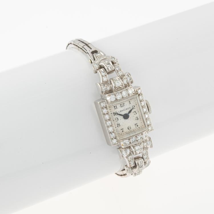 Bild 1 zu Objekt, Art D&eacute;co Damenuhr mit Diamantbesatz, Longines, 178C 1026