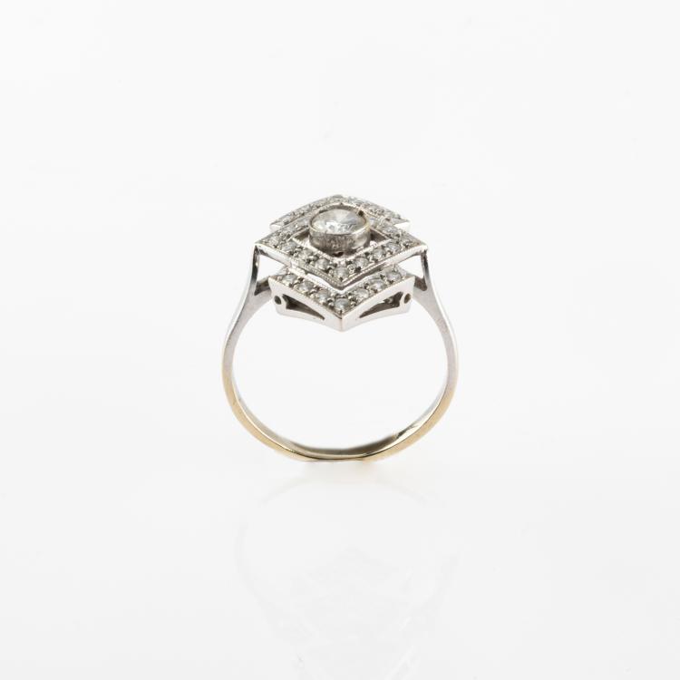 Bild 3 zu Objekt, Geometrischer Art D&eacute;co Ring mit Diamanten, 178C 1028