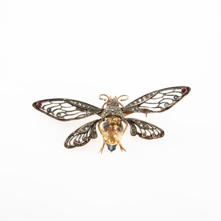 Hauptbild zu Objekt, Brosche 'Zikade' mit beweglichen Fl&uuml;geln, Italien / Italy, 178C 1020