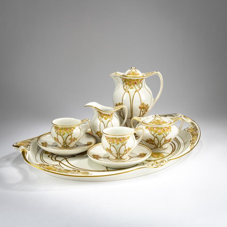 Hauptbild zu Objekt, Six-piece coffee service, 1901, Adolf Flad (attributed),Paul Schley (attributed), Berlin, KPM, 178A 308
