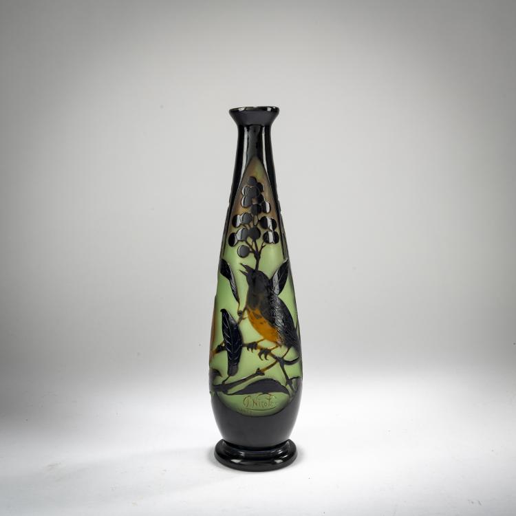 Hauptbild zu Objekt, Vase 'Oiseaux et Sorbiers', 1925-30, Paul Nicolas, Nicolas, Paul, Nancy, 178A 161