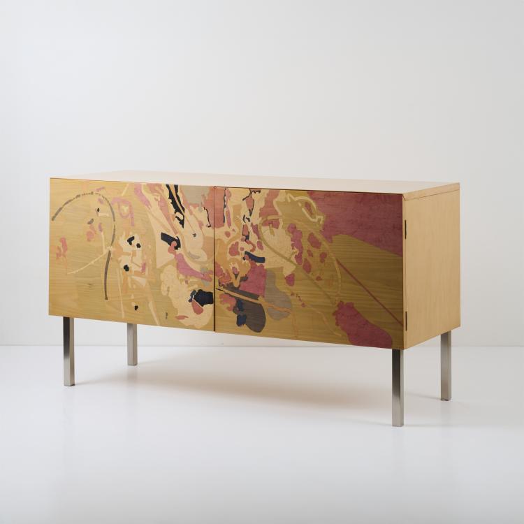 Hauptbild zu Objekt, Unikat Kommode 'E.F.1' aus der Serie 'Intarsia', 1992, Eduardo Franceschini, Bruno Longoni, Cant&ugrave;., 178B 892