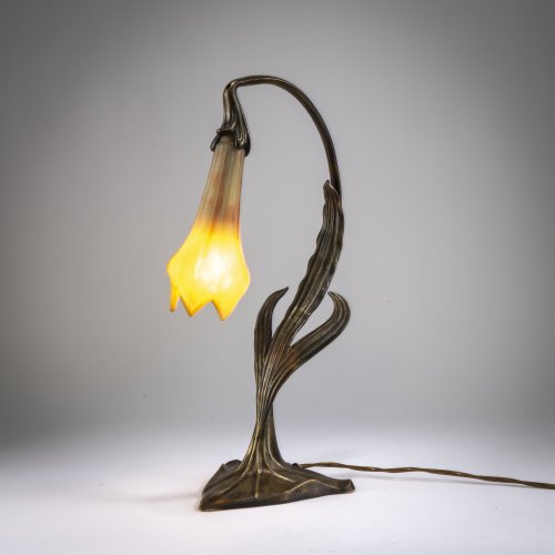 Rare table light with flower shade, c. 1910