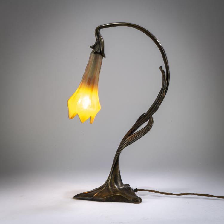 Bild 2 zu Objekt, Seltene Tischleuchte mit Bl&uuml;tenschirm, um 1910, Daum Fr&egrave;res, Nancy, 178A 33