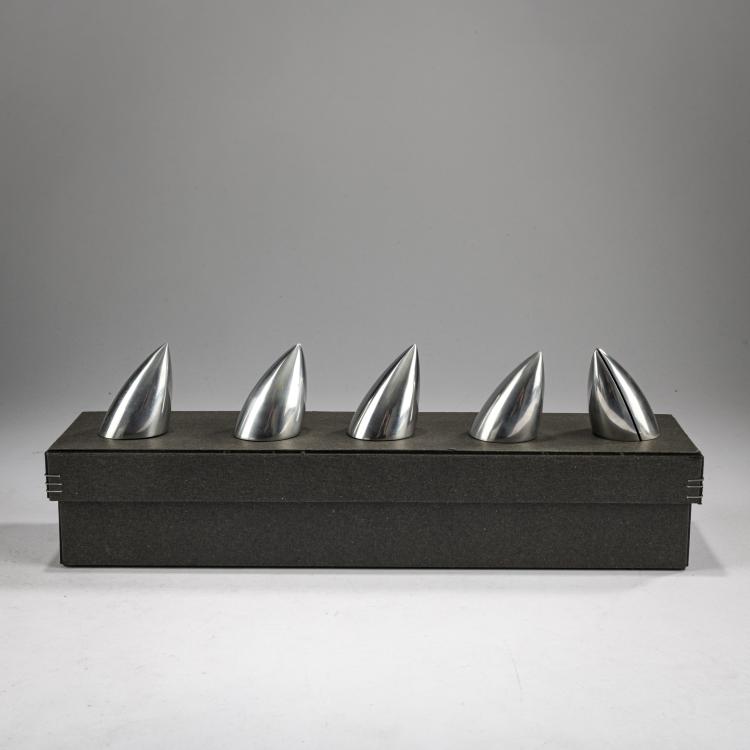 Hauptbild zu Objekt, Five business or place card holders 'Berta Youssouf', 1987, Philippe Starck, O.W.O, Montfort-l'Amaury., 178B 645