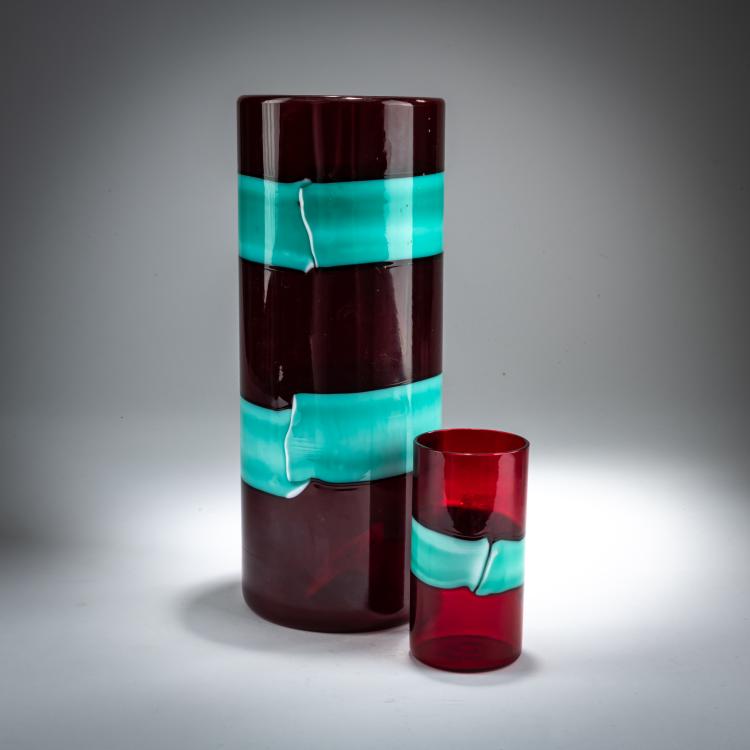Hauptbild zu Objekt, Two 'A fasce orizzontale' vases, 1958-60, Fulvio Bianconi, Venini, Murano, 179B 534