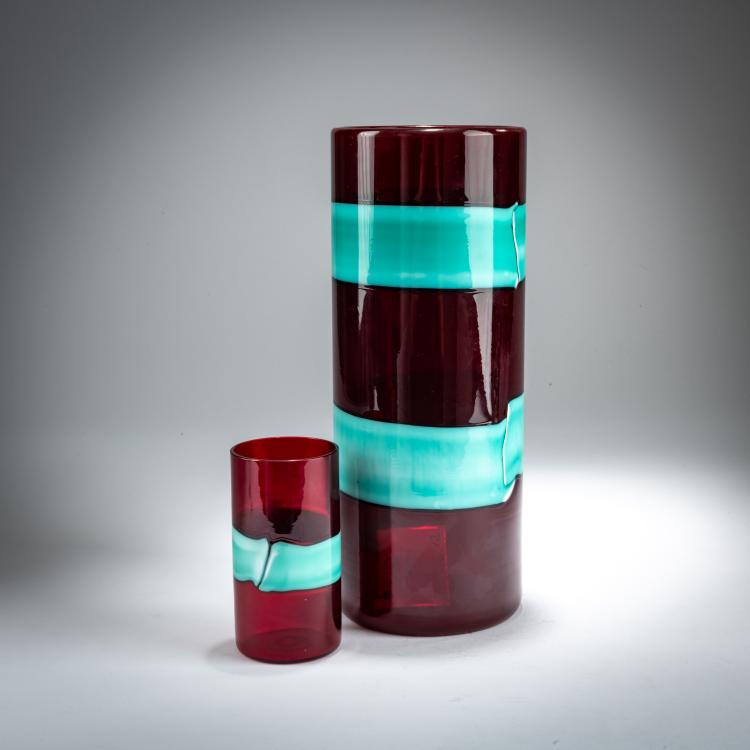 Bild 1 zu Objekt, Two 'A fasce orizzontale' vases, 1958-60, Fulvio Bianconi, Venini, Murano, 179B 534