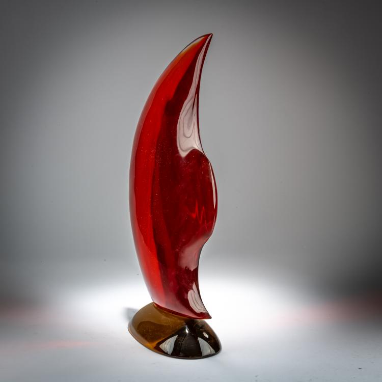 Bild 1 zu Objekt, 'Sommerso rosso cinese giallo' fish, around 1964, Mario Pinzoni, Seguso Vetri d'Arte, Murano, 179B 577