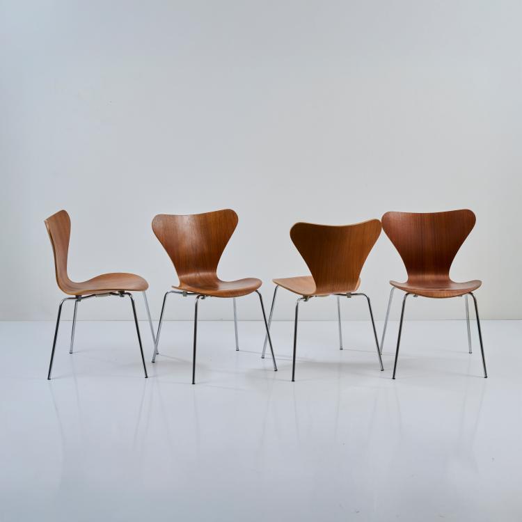 Bild 1 zu Objekt, Vier St&uuml;hle '3107', 1955 (Entwurf), Arne Jacobsen, Fritz Hansen, Aller&oslash;d, 178B 681