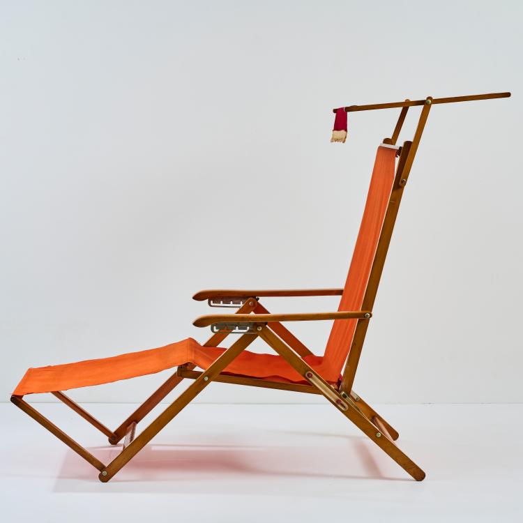 Bild 1 zu Objekt, Liegestuhl mit Sonnenschutz, 1950er Jahre, Fratelli Reguitti, Agnosine, 178B 673