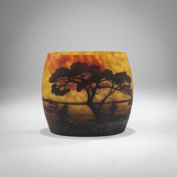 Hauptbild zu Objekt, Vase 'Paysage M&eacute;diterran&eacute;e', 1910-15, Antonin Daum, Daum Fr&egrave;res, Nancy, 178A 26