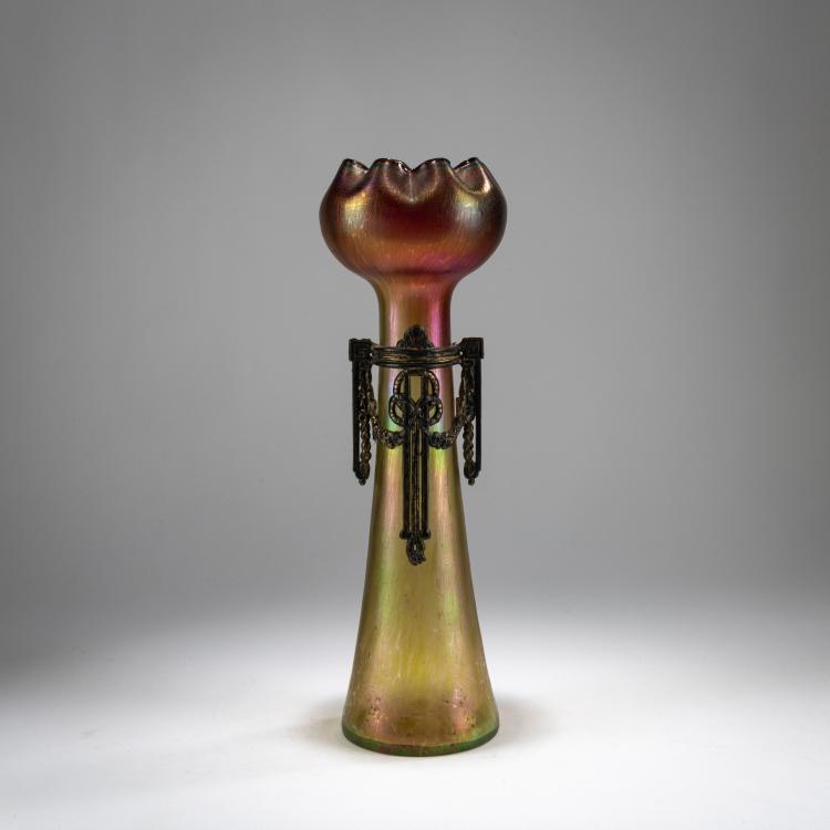 Hauptbild zu Objekt, Hyazintenvase mit montierten Griffen, 1902-05, Rindskopf, Josef Teplitz / Teplice, 178A 208