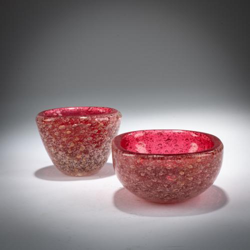 Two bowls 'Sommerso a bollicine', around 1935