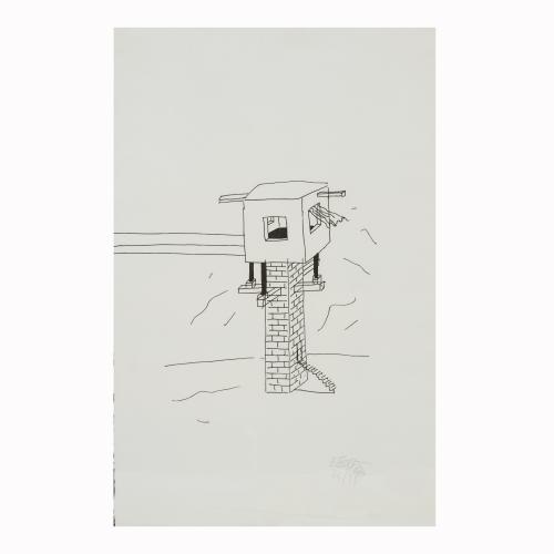 Lithographie 'Una torre sul mare', 1987