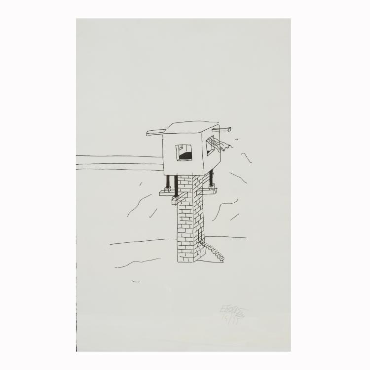 Hauptbild zu Objekt, Lithograph 'Una torre sul mare', 1987, Ettore Sottsass, 178B 870