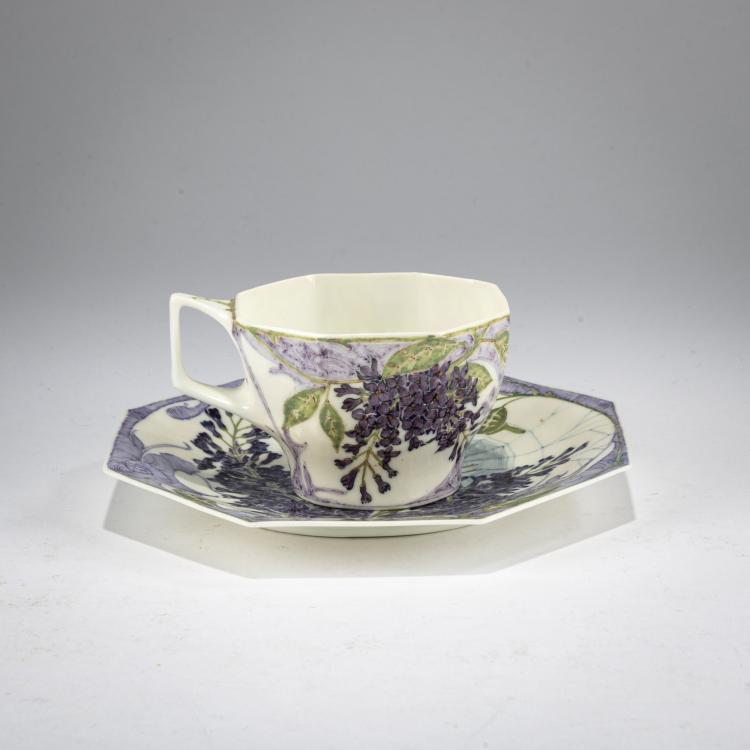 Hauptbild zu Objekt, Kaffeetasse mit Unterteller mit Spinne, 1910, Samuel Schellink, Rozenburg, Den Haag, 178A 353