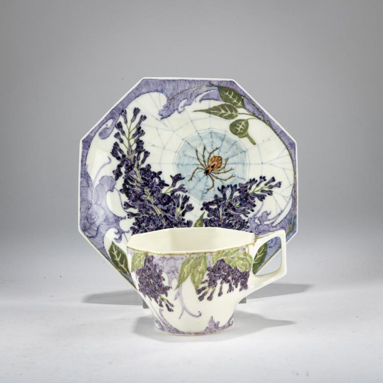 Bild 1 zu Objekt, Kaffeetasse mit Unterteller mit Spinne, 1910, Samuel Schellink, Rozenburg, Den Haag, 178A 353