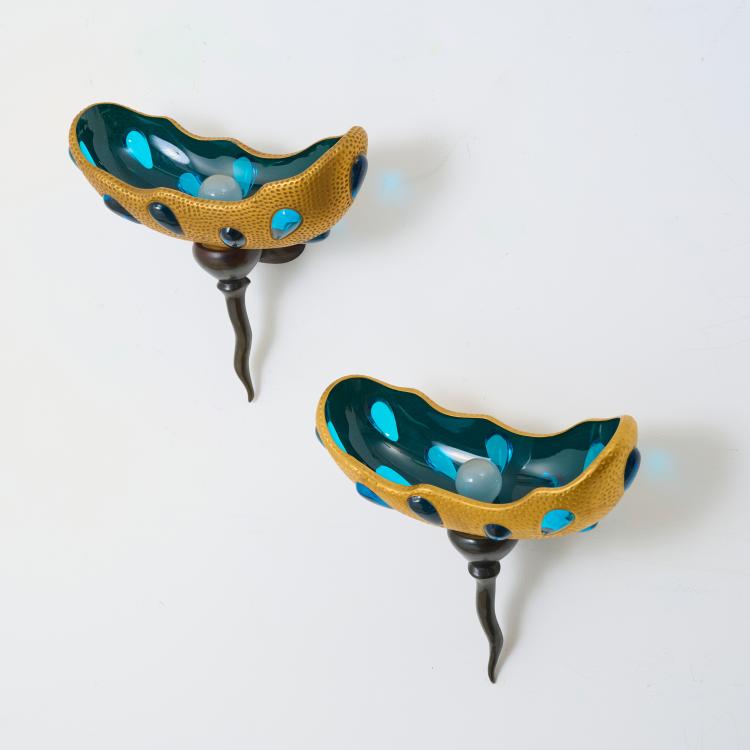 Bild 6 zu Objekt, Two wall appliques 'Lacrima', 1991, Andr&eacute; Dubreuil, Cristallerie Daum, Paris, 178B 895