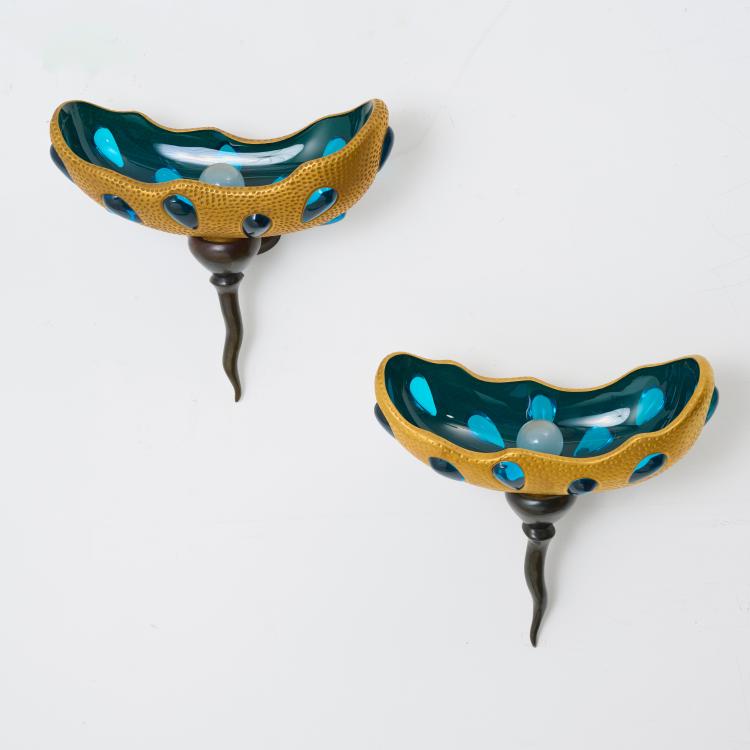Bild 7 zu Objekt, Two wall appliques 'Lacrima', 1991, Andr&eacute; Dubreuil, Cristallerie Daum, Paris, 178B 895