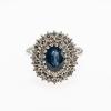 Entourage ring with sapphire and diamonds