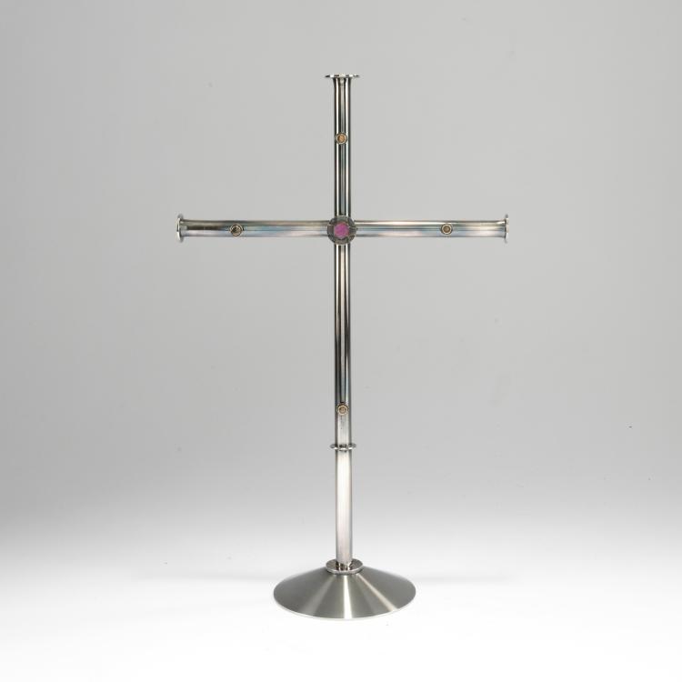 Hauptbild zu Objekt, Tischkreuz mit Entwurfszeichnung, 1989, Hermann J&uuml;nger, 178C 978